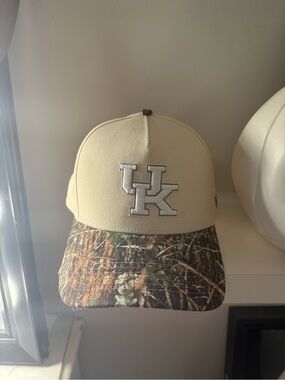 UK Cream and Camo Baseball Hat with Embroidered Logo